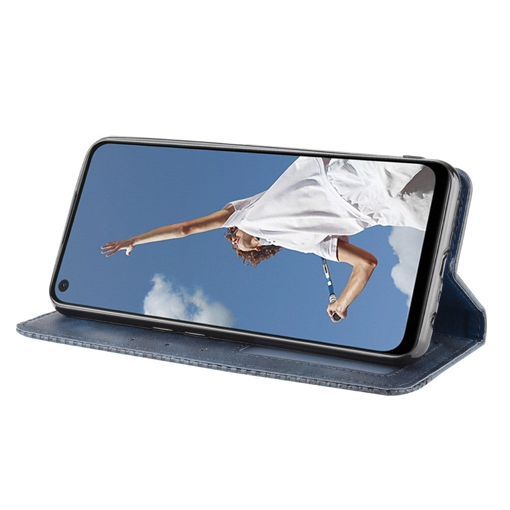 Auto-absorbed Retro PU Leather Wallet Phone Shell for OPPO A52/A72/A92