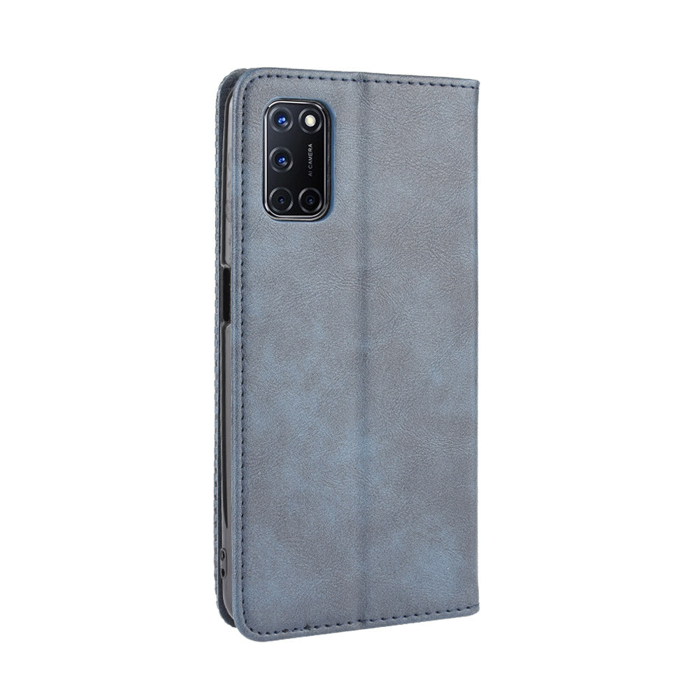 Auto-absorbed Retro PU Leather Wallet Phone Shell for OPPO A52/A72/A92