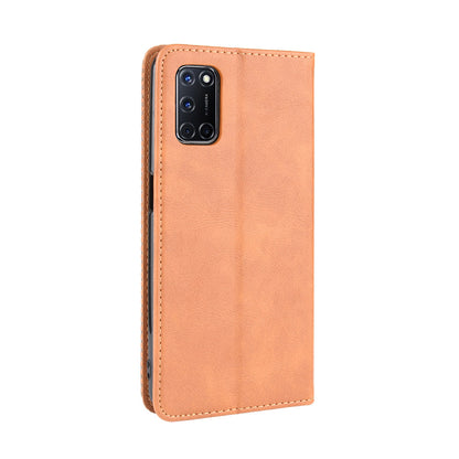 Auto-absorbed Retro PU Leather Wallet Phone Shell for OPPO A52/A72/A92