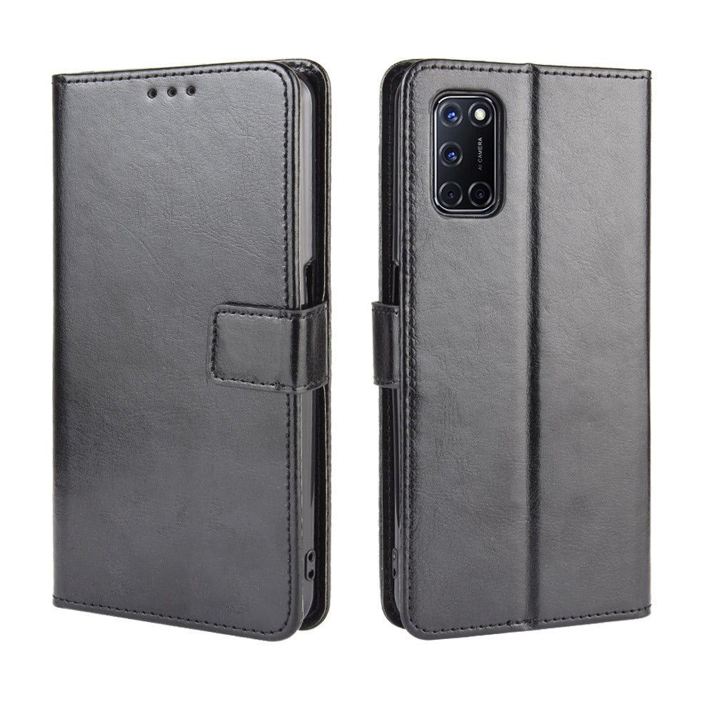 Crazy Horse Wallet Leather Stand Phone Casing for OPPO A52/A72/A92