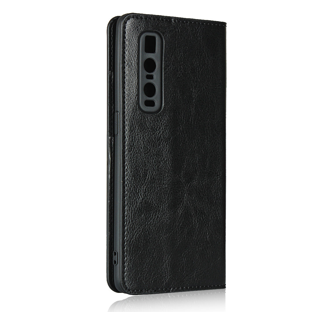 Crazy Horse Genuine Leather Wallet Stand Case for OPPO Find X2 Pro