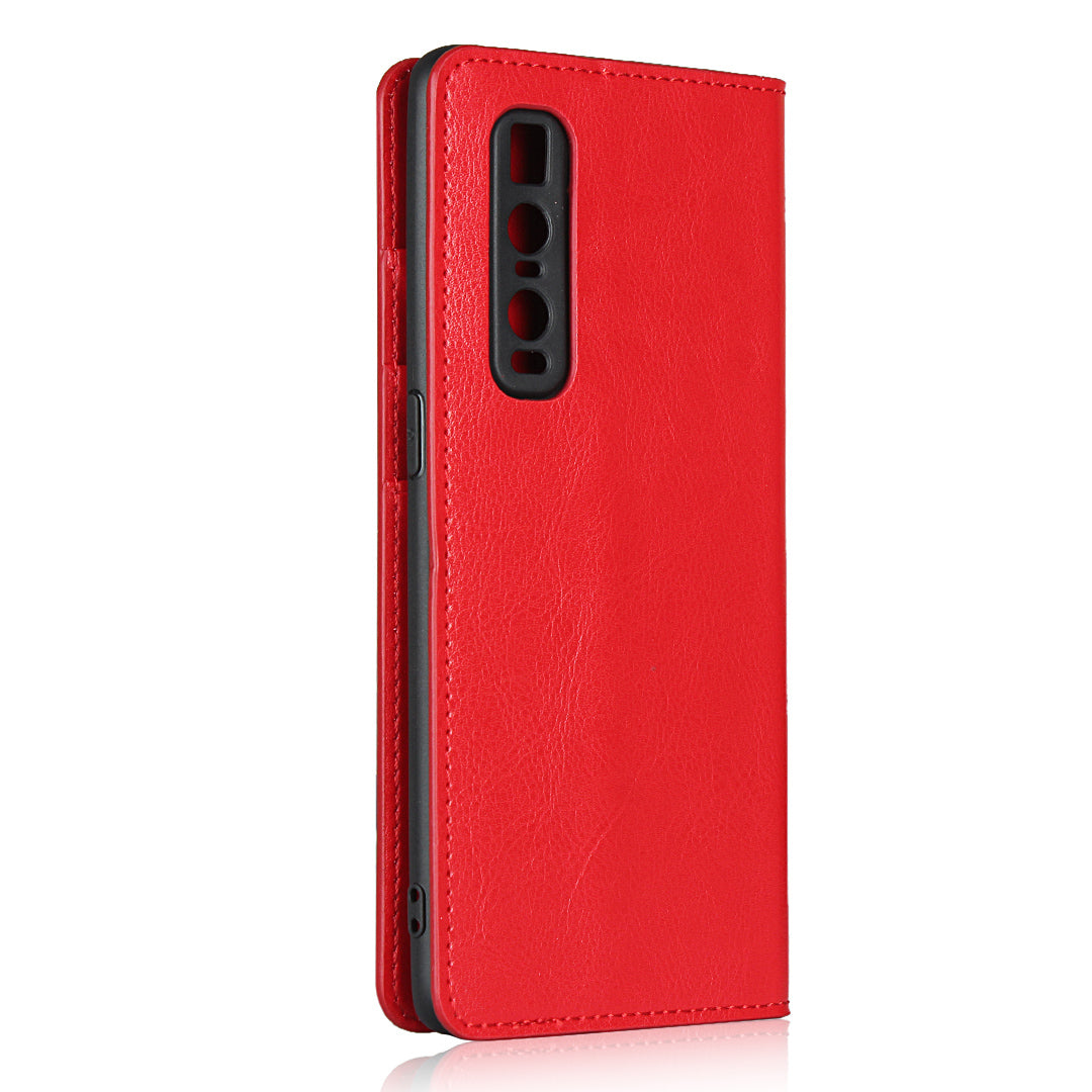Crazy Horse Genuine Leather Wallet Stand Case for OPPO Find X2 Pro