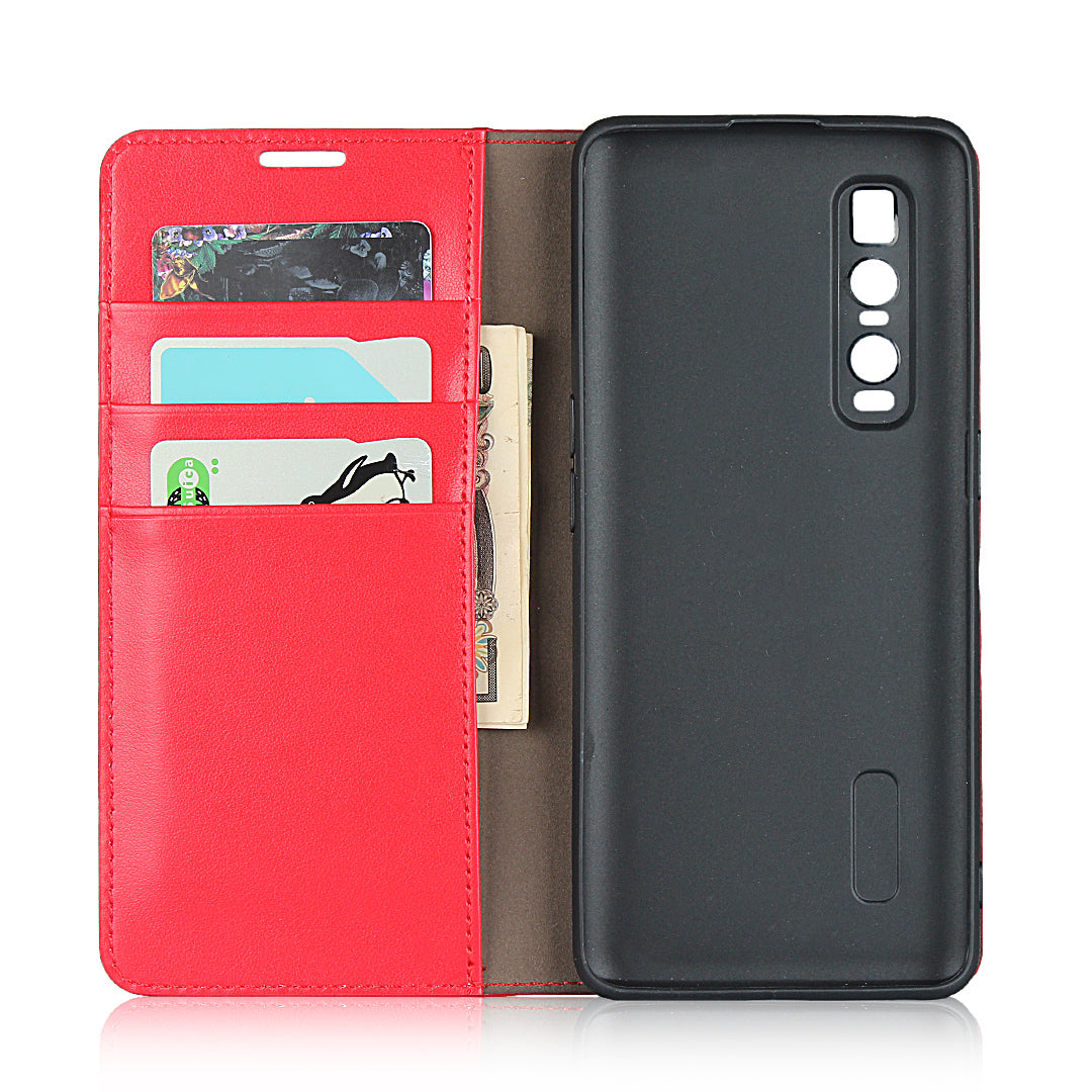 Crazy Horse Genuine Leather Wallet Stand Case for OPPO Find X2 Pro