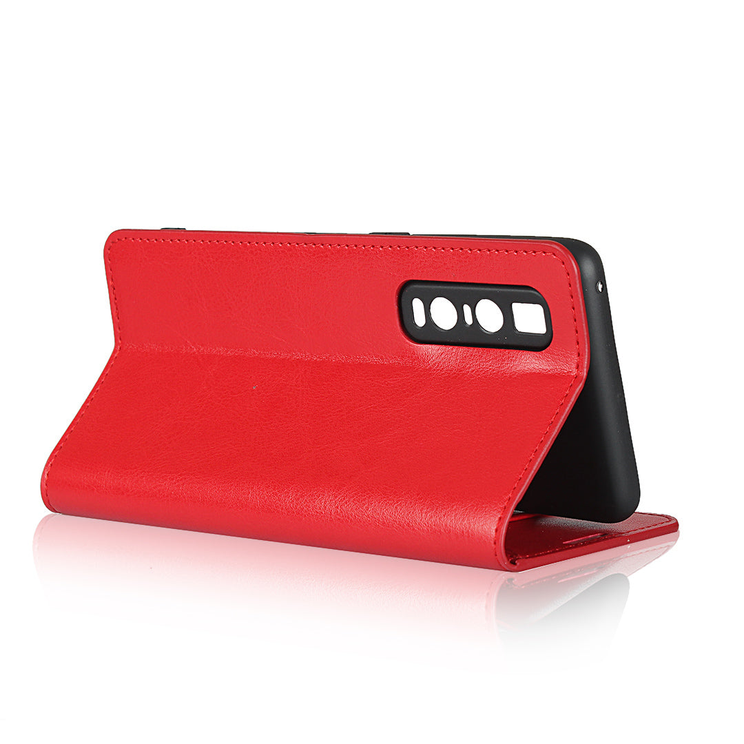 Crazy Horse Genuine Leather Wallet Stand Case for OPPO Find X2 Pro