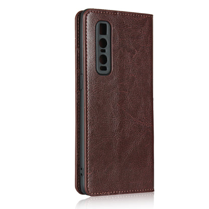 Crazy Horse Genuine Leather Wallet Stand Case for OPPO Find X2 Pro