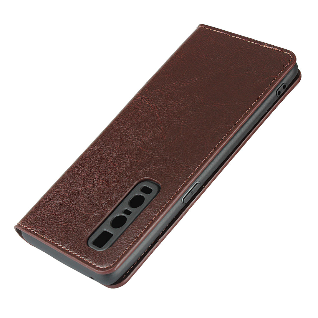 Crazy Horse Genuine Leather Wallet Stand Case for OPPO Find X2 Pro