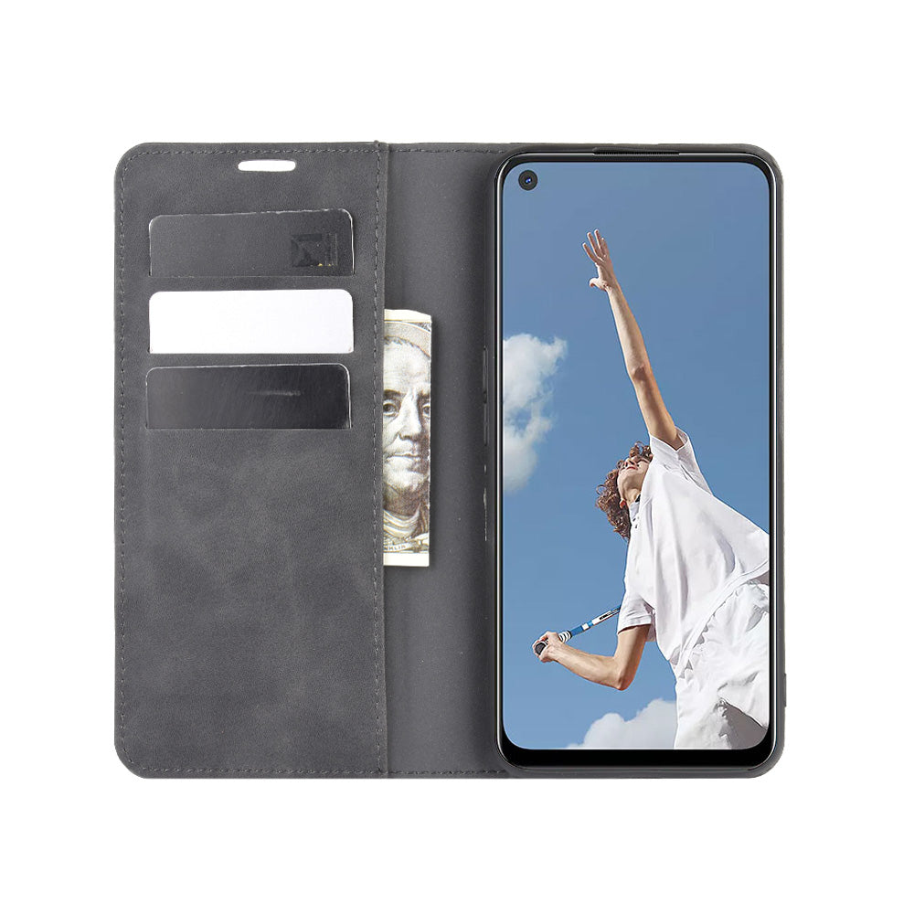 Silky Touch Stylish Auto-absorbed Flip Leather Wallet Stand Case for Oppo A52/A92/A72