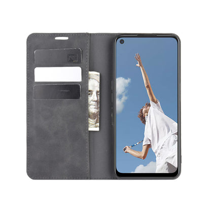 Silky Touch Stylish Auto-absorbed Flip Leather Wallet Stand Case for Oppo A52/A92/A72