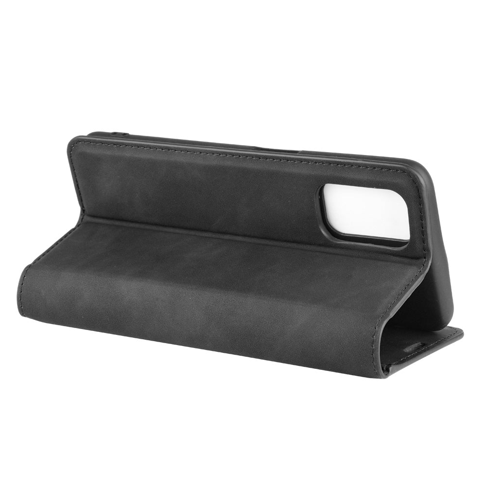 Silky Touch Stylish Auto-absorbed Flip Leather Wallet Stand Case for Oppo A52/A92/A72