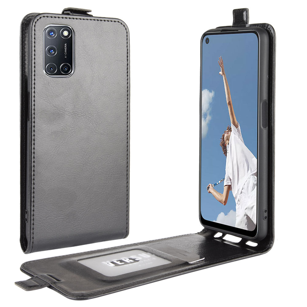 Crazy Horse Vertical Cool Leather Shell with Card Slot for Oppo A52/A92/A72