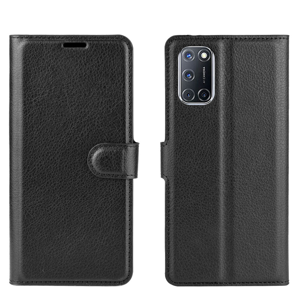 Litchi Skin Wallet Leather with Stand Case for Oppo A52/A92/A72