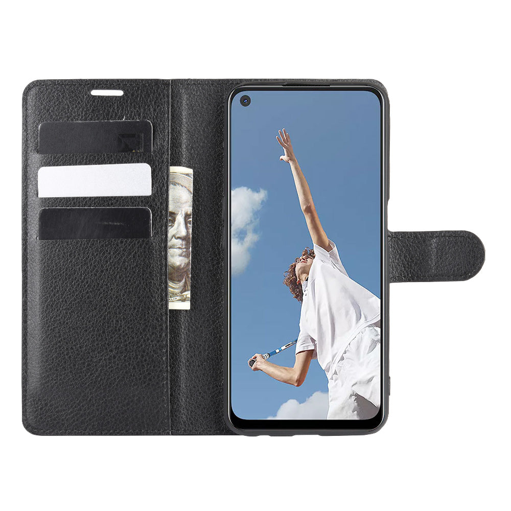 Litchi Skin Wallet Leather with Stand Case for Oppo A52/A92/A72