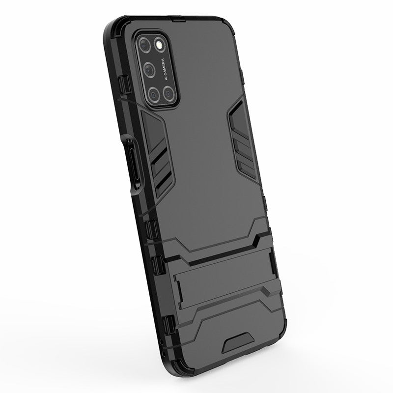 Plastic + TPU Hybrid Phone Case with Foldable Invisible Kickstand for OPPO A52/A72/A92