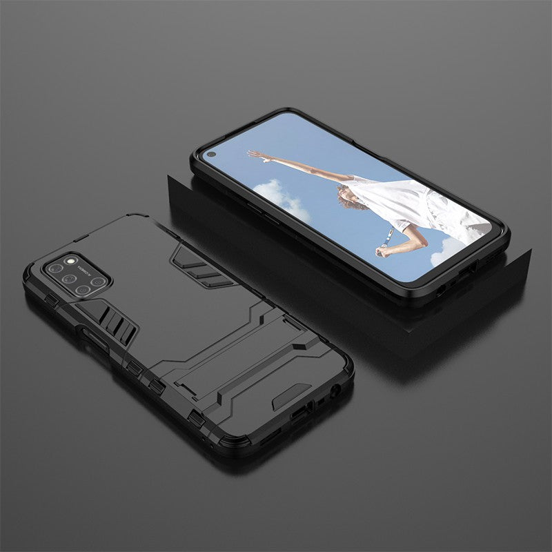 Plastic + TPU Hybrid Phone Case with Foldable Invisible Kickstand for OPPO A52/A72/A92