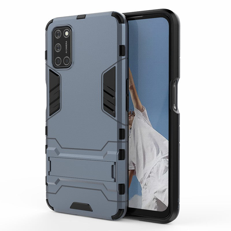Plastic + TPU Hybrid Phone Case with Foldable Invisible Kickstand for OPPO A52/A72/A92