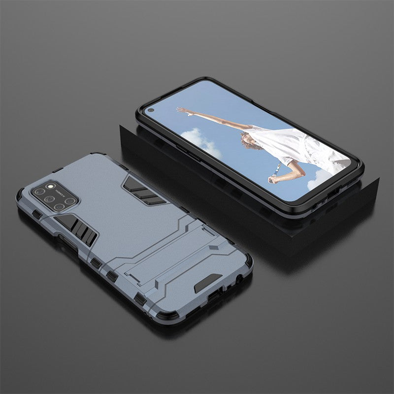Plastic + TPU Hybrid Phone Case with Foldable Invisible Kickstand for OPPO A52/A72/A92