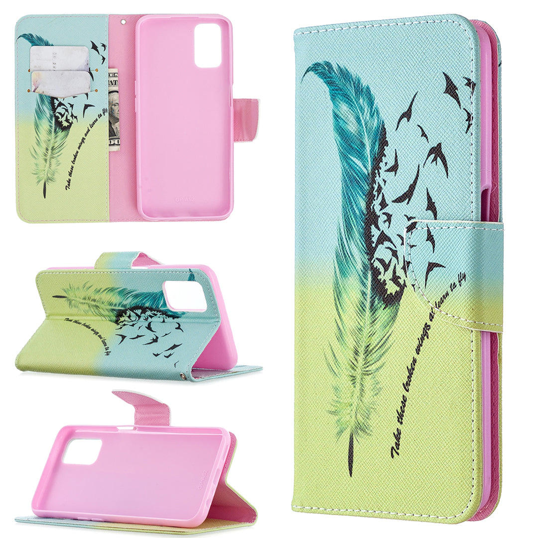 Pattern Printing Leather Wallet Case for OPPO A72/A52/A92