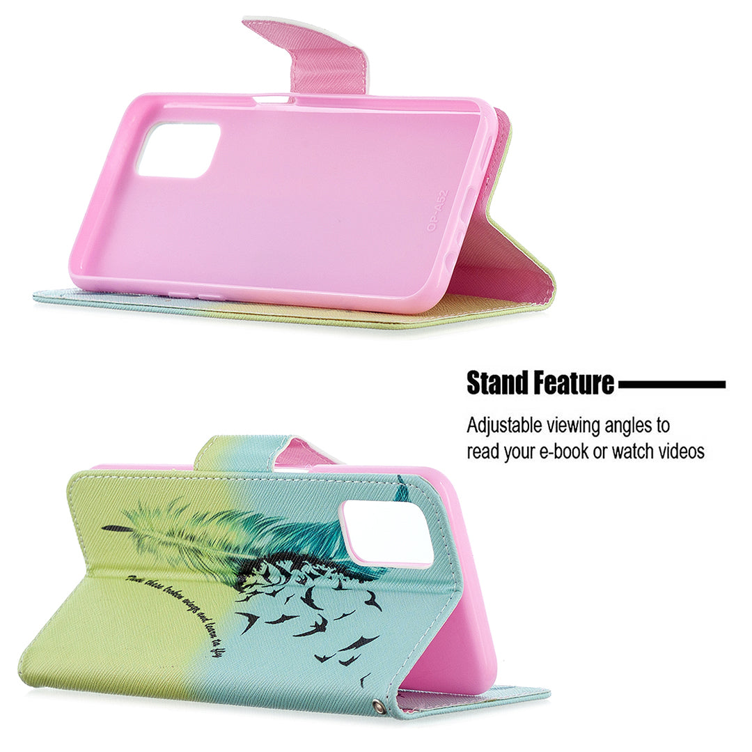 Pattern Printing Leather Wallet Case for OPPO A72/A52/A92