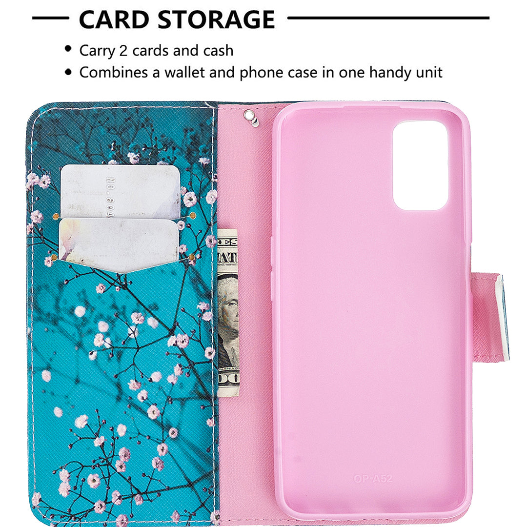 Pattern Printing Leather Wallet Case for OPPO A72/A52/A92