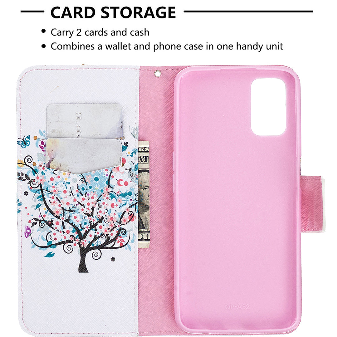 Pattern Printing Leather Wallet Case for OPPO A72/A52/A92