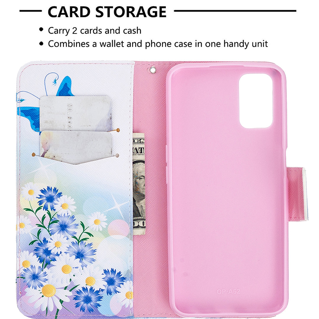 Pattern Printing Leather Wallet Case for OPPO A72/A52/A92
