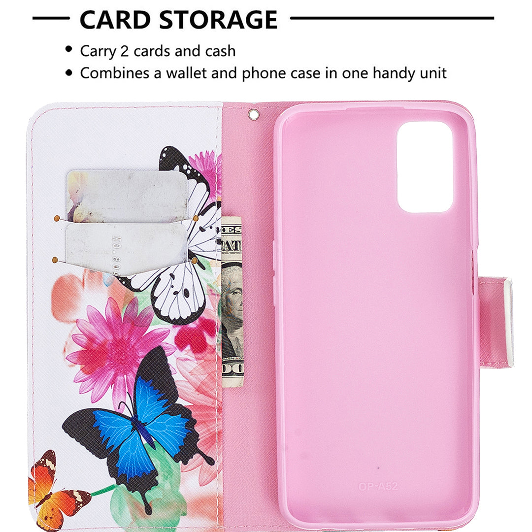 Pattern Printing Leather Wallet Case for OPPO A72/A52/A92