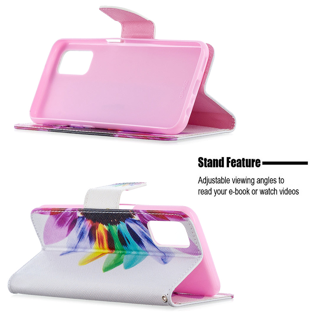 Pattern Printing Leather Wallet Case for OPPO A72/A52/A92