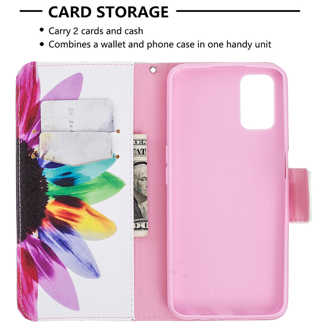Pattern Printing Leather Wallet Case for OPPO A72/A52/A92