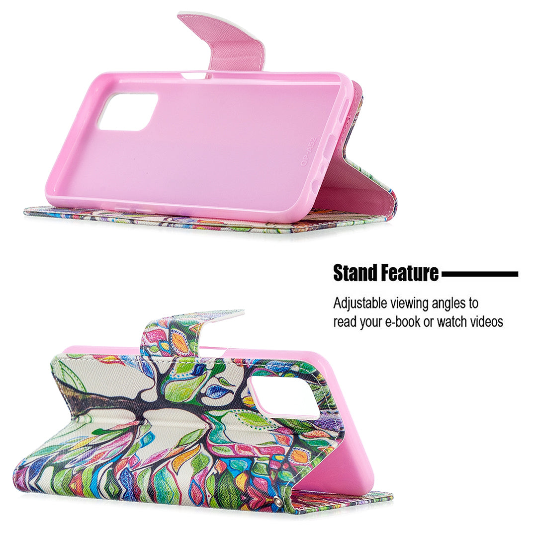 Pattern Printing Leather Wallet Case for OPPO A72/A52/A92