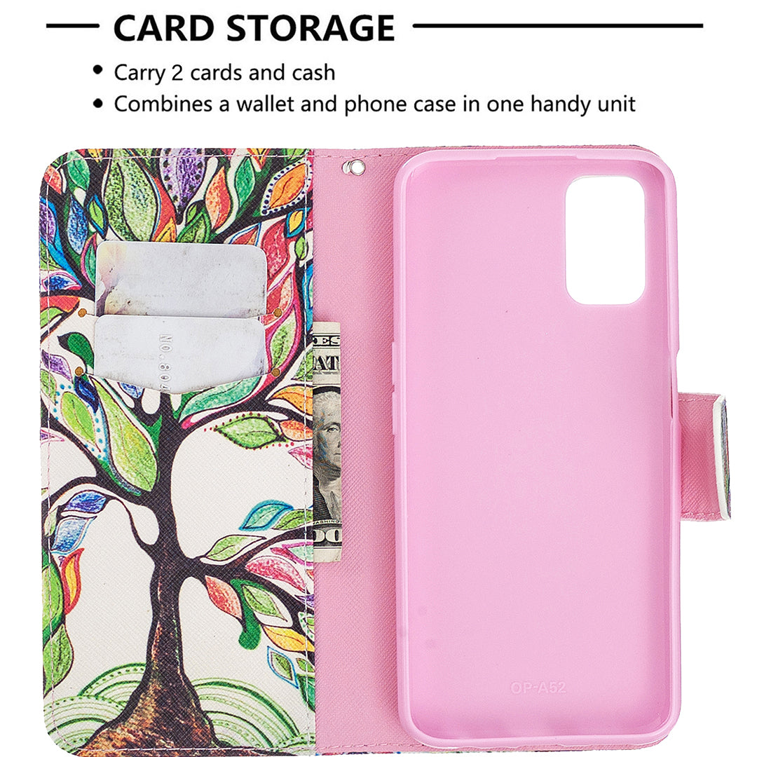 Pattern Printing Leather Wallet Case for OPPO A72/A52/A92