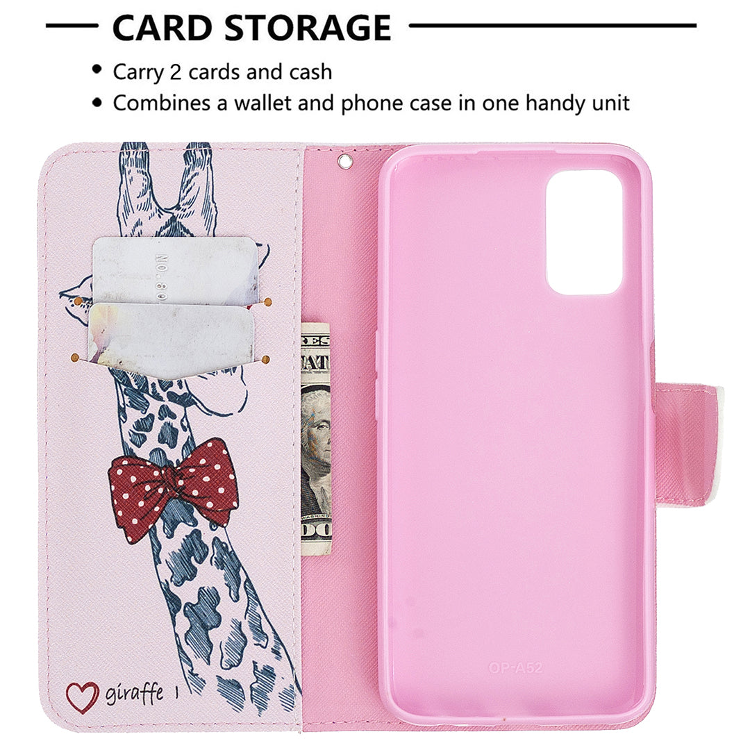 Pattern Printing Leather Wallet Case for OPPO A72/A52/A92