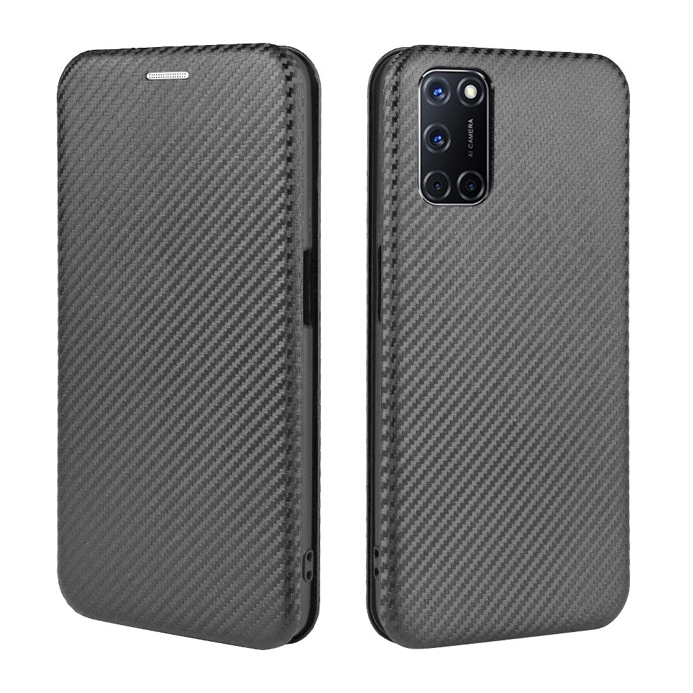 Carbon Fiber Skin Auto-absorbed Leather Cover for Oppo A92/A72/A52