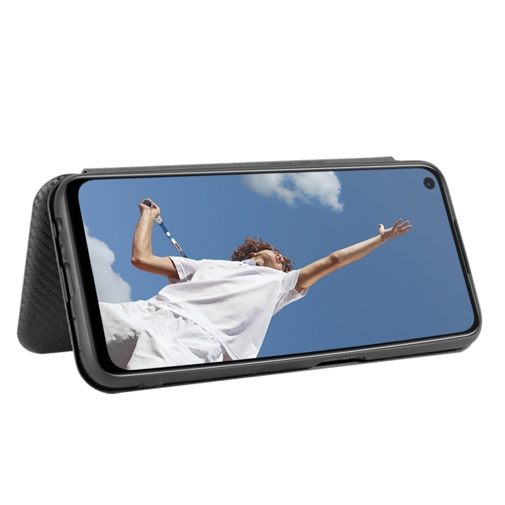 Carbon Fiber Skin Auto-absorbed Leather Cover for Oppo A92/A72/A52