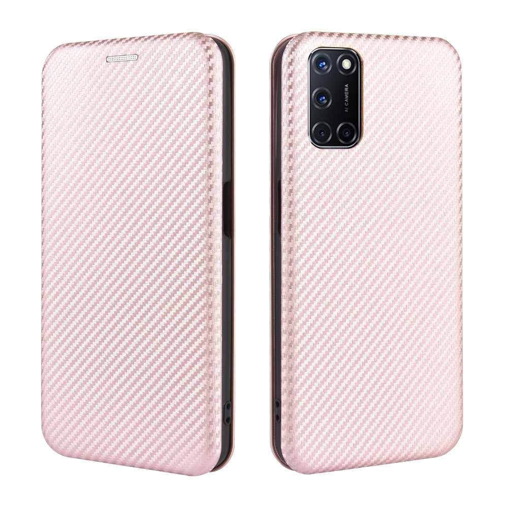Carbon Fiber Skin Auto-absorbed Leather Cover for Oppo A92/A72/A52