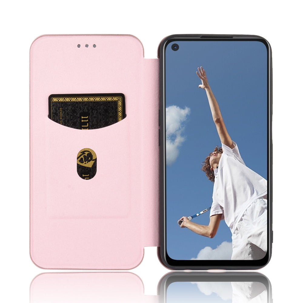 Carbon Fiber Skin Auto-absorbed Leather Cover for Oppo A92/A72/A52