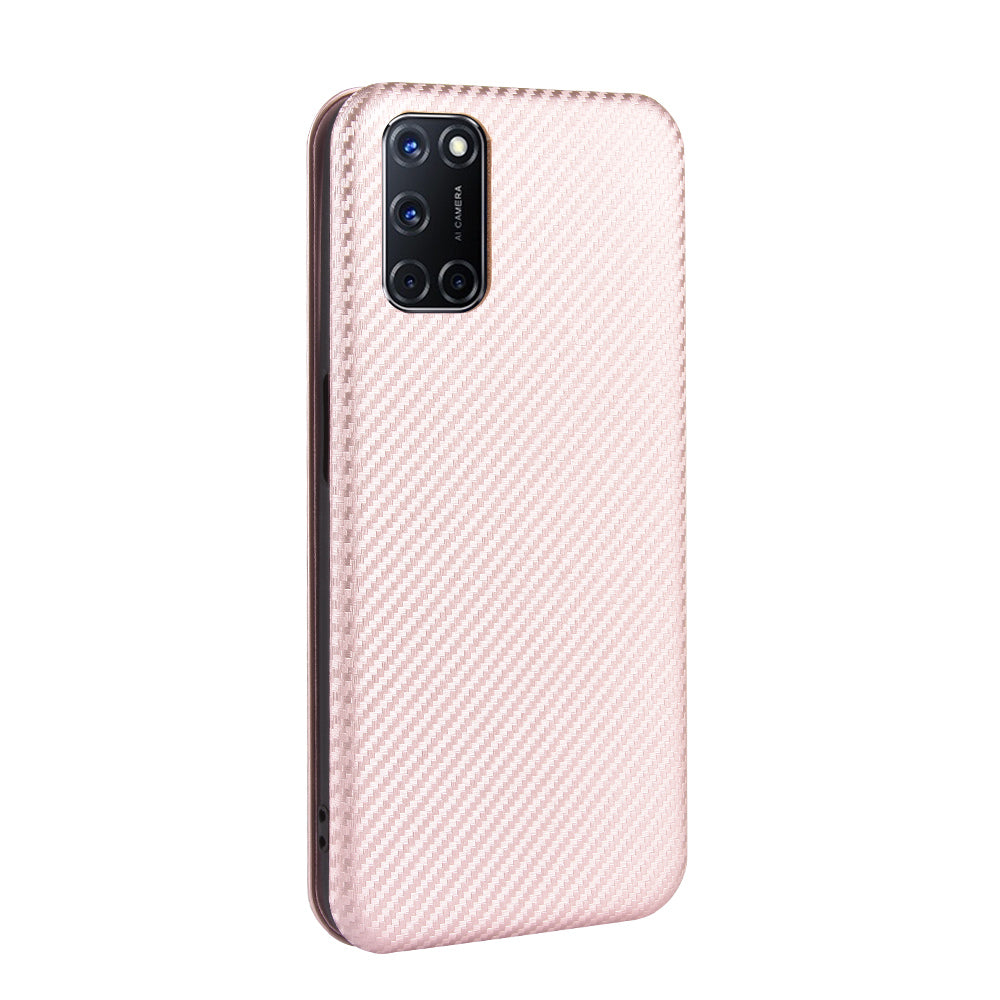 Carbon Fiber Skin Auto-absorbed Leather Cover for Oppo A92/A72/A52