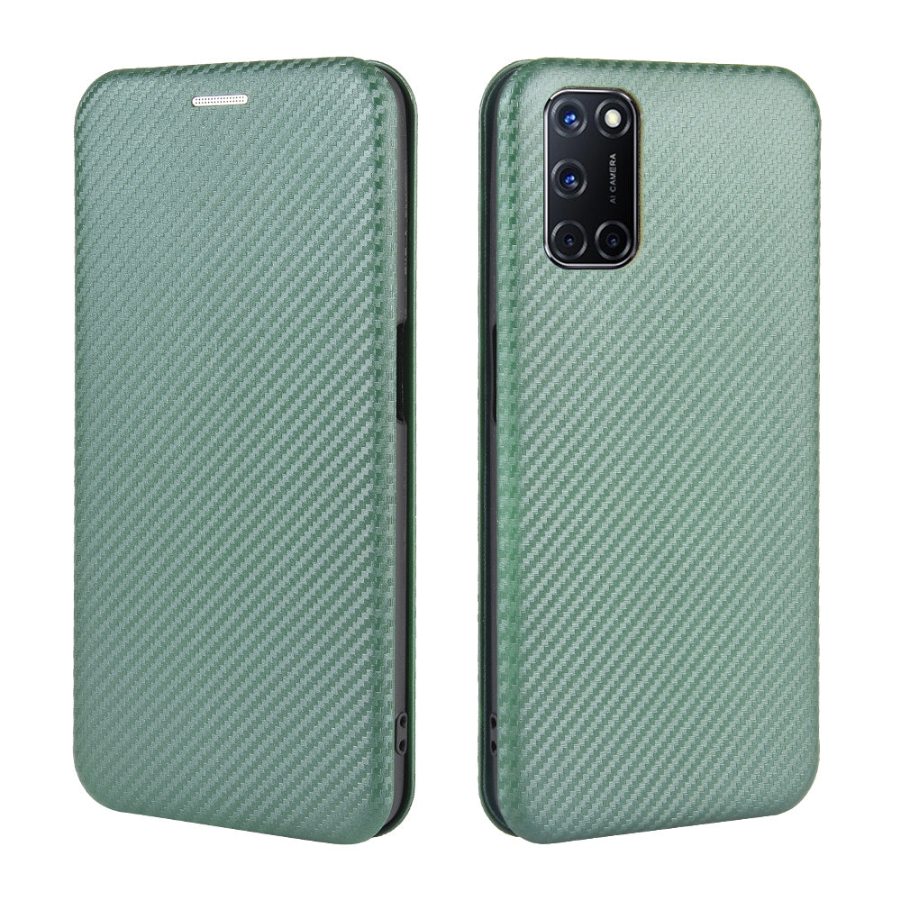 Carbon Fiber Skin Auto-absorbed Leather Cover for Oppo A92/A72/A52