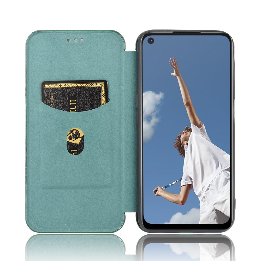 Carbon Fiber Skin Auto-absorbed Leather Cover for Oppo A92/A72/A52