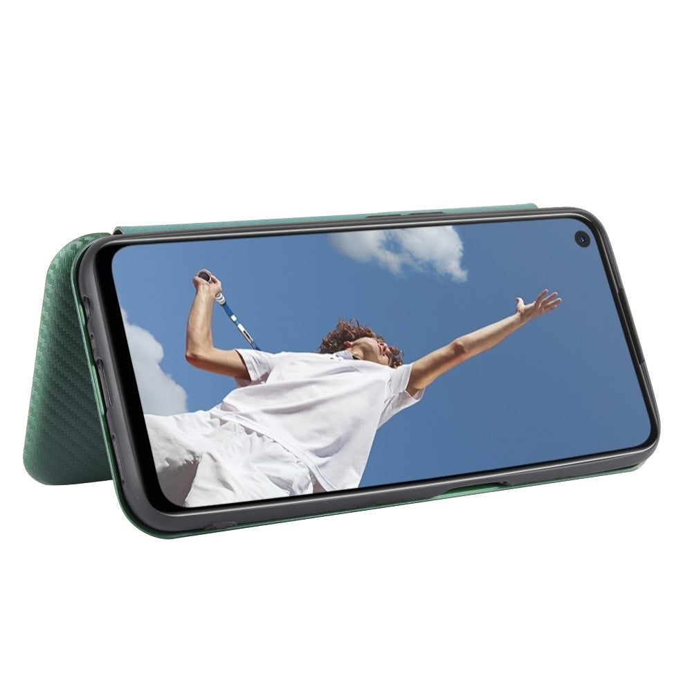 Carbon Fiber Skin Auto-absorbed Leather Cover for Oppo A92/A72/A52
