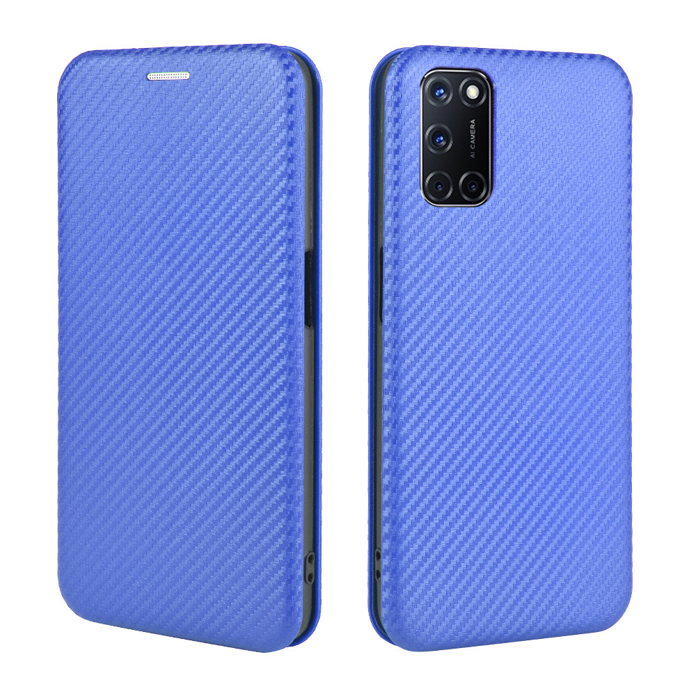 Carbon Fiber Skin Auto-absorbed Leather Cover for Oppo A92/A72/A52