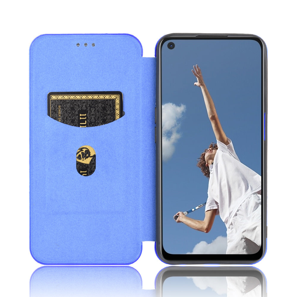 Carbon Fiber Skin Auto-absorbed Leather Cover for Oppo A92/A72/A52
