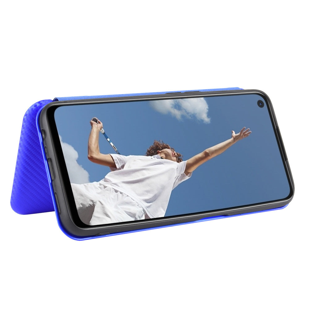 Carbon Fiber Skin Auto-absorbed Leather Cover for Oppo A92/A72/A52