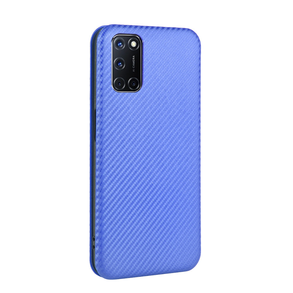 Carbon Fiber Skin Auto-absorbed Leather Cover for Oppo A92/A72/A52