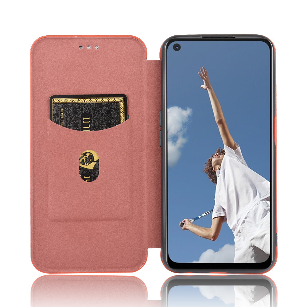 Carbon Fiber Skin Auto-absorbed Leather Cover for Oppo A92/A72/A52