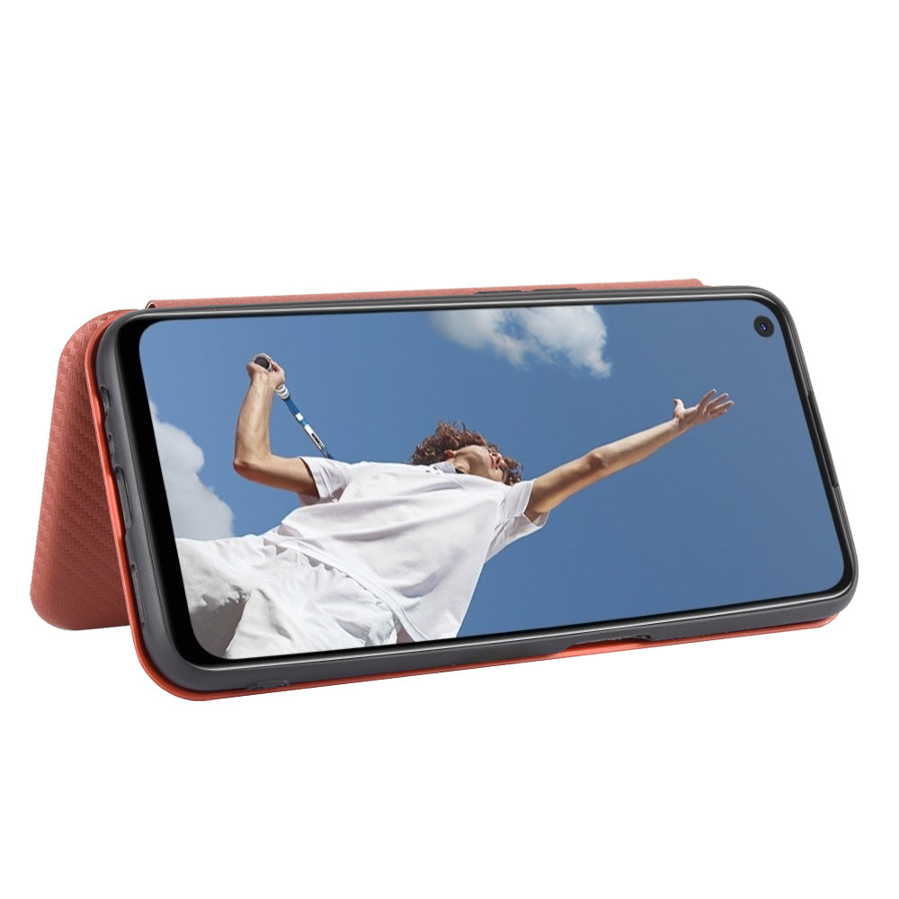 Carbon Fiber Skin Auto-absorbed Leather Cover for Oppo A92/A72/A52