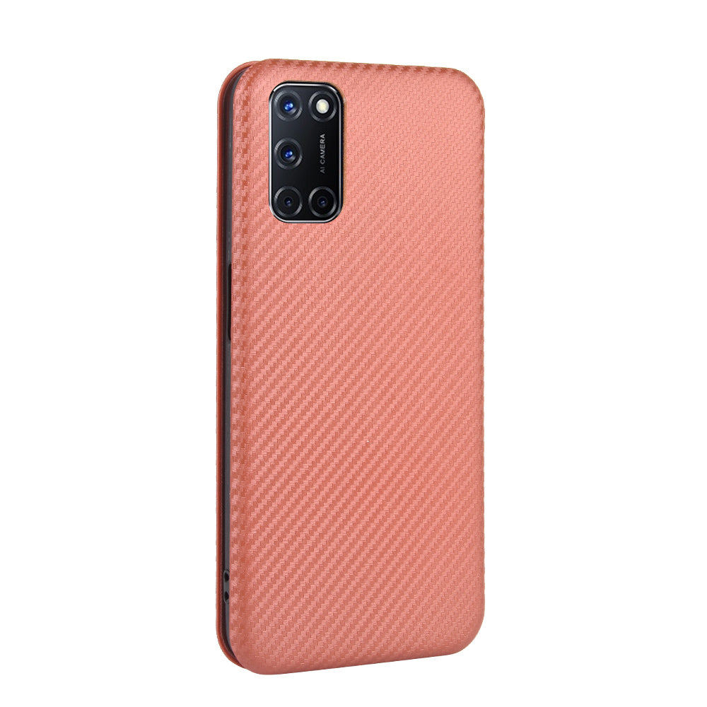 Carbon Fiber Skin Auto-absorbed Leather Cover for Oppo A92/A72/A52