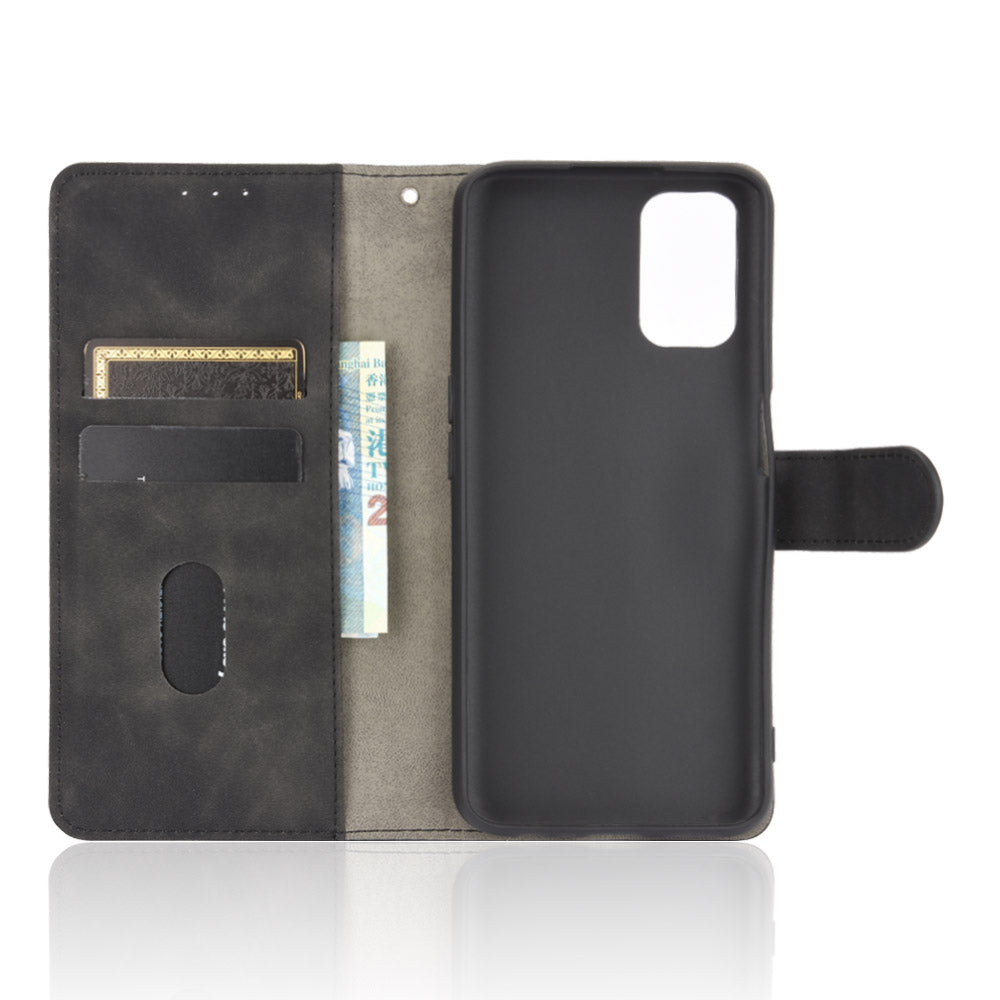 Skin-touch Wallet Stand Flip Leather Phone Cover for OPPO A52/A72/A92