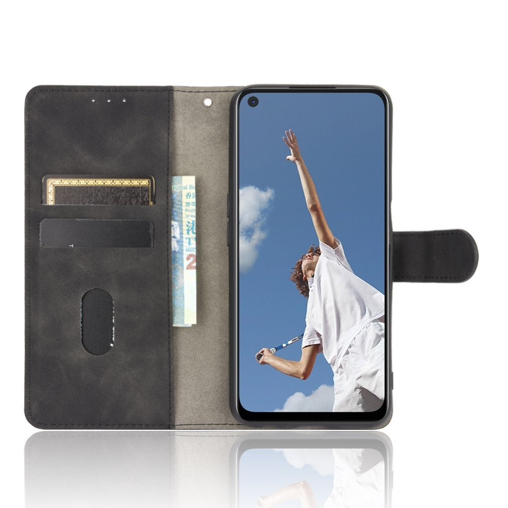 Skin-touch Wallet Stand Flip Leather Phone Cover for OPPO A52/A72/A92