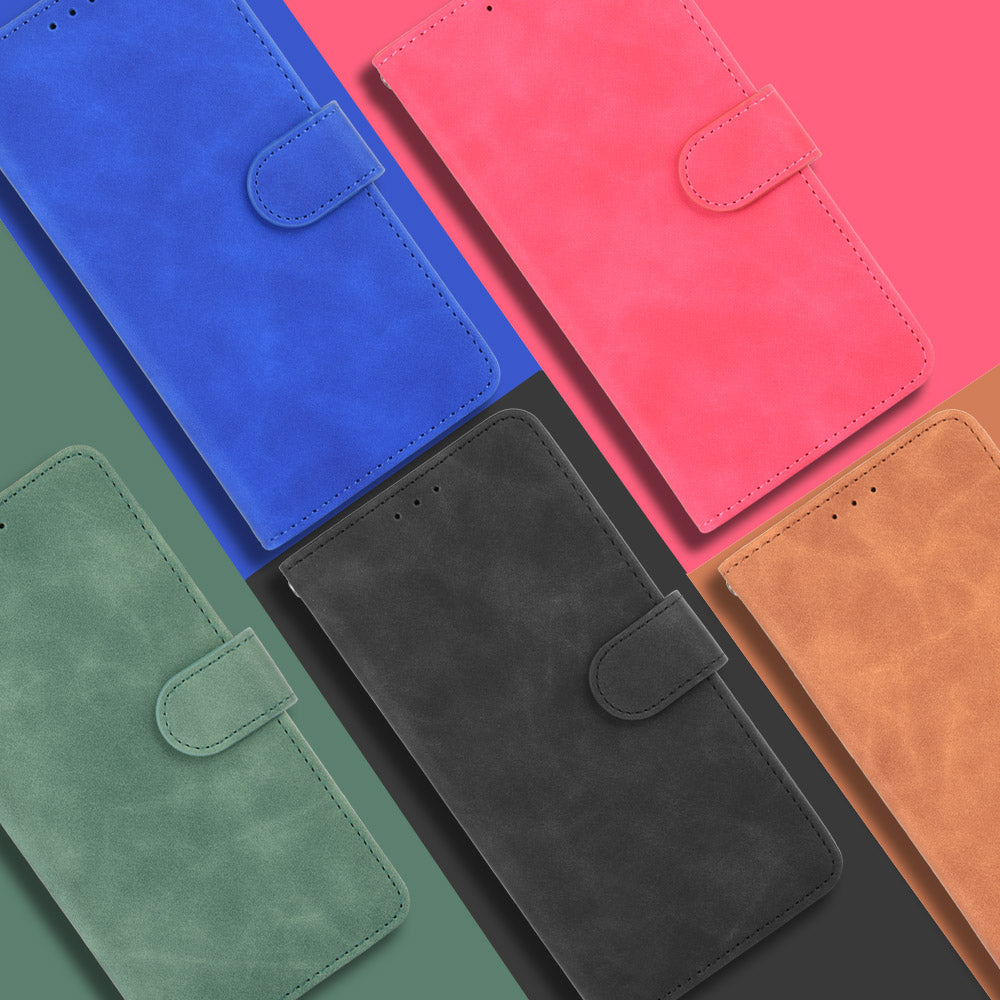 Skin-touch Wallet Stand Flip Leather Phone Cover for OPPO A52/A72/A92