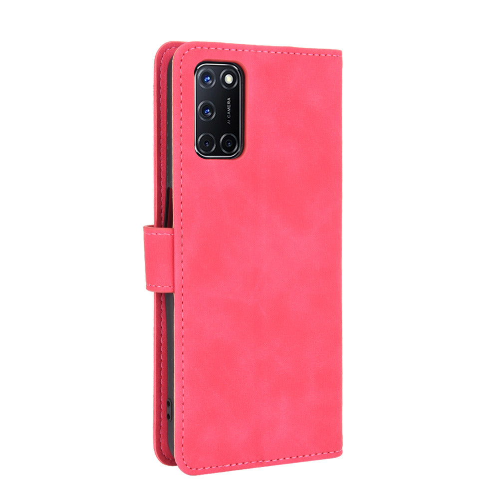Skin-touch Wallet Stand Flip Leather Phone Cover for OPPO A52/A72/A92